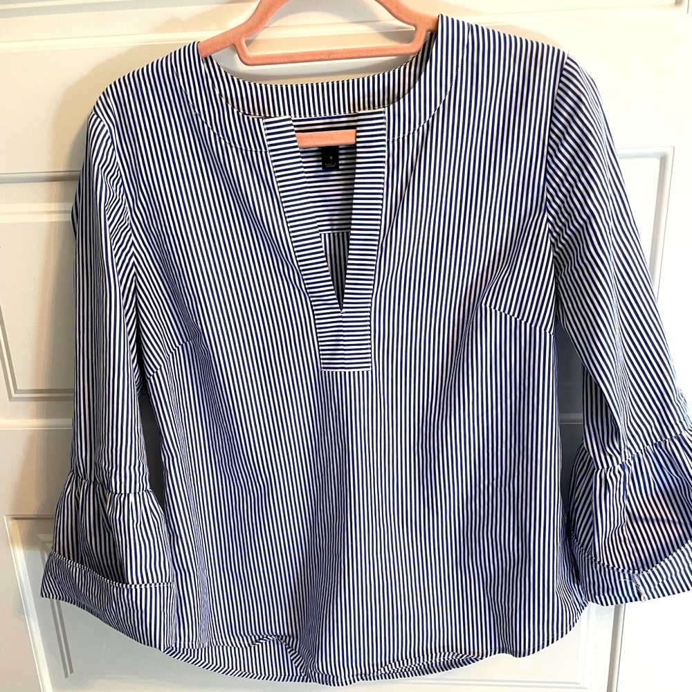 J Crew pinstripe blouse